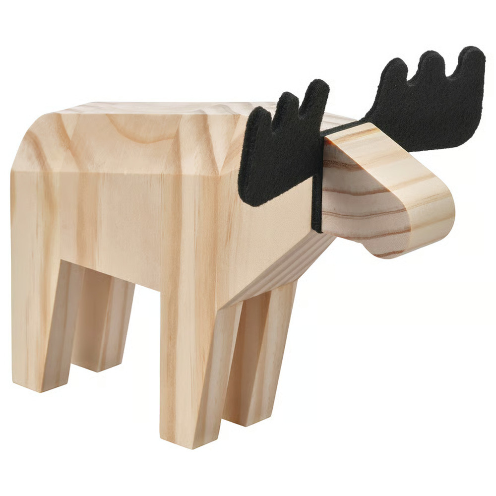 IKEA HÖSTAGILLE HOSTAGILLE Decoration, Moose, Pine/Black, 7" (606.002.97) NEW